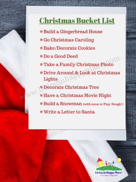 A Christmas Bucket List With Santa Clause On It