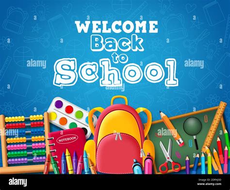 Back to school vector banner design. Welcome back to school text with kids colorful education ...