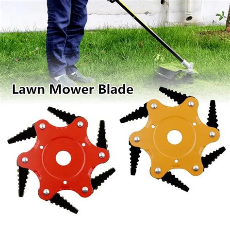 Manganese Steel Cutter Mower Blade 6 Teeth Grass Trimmer Head Rotary