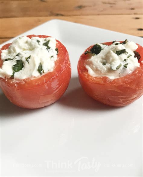 Cheese And Herb Stuffed Tomatoes Think Tasty