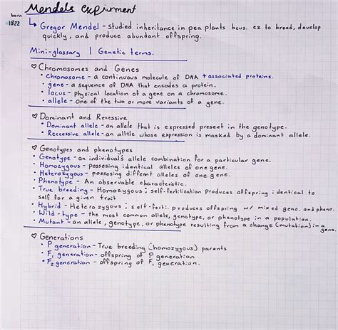 Mendels Experiment - BIOL 1408 - Studocu