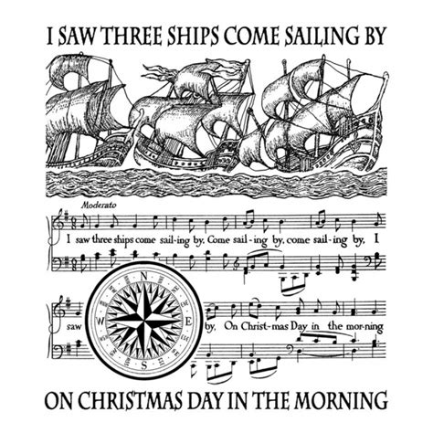 Crafty Individuals Ci I Saw Three Ships Art Rubber Stamp Mm