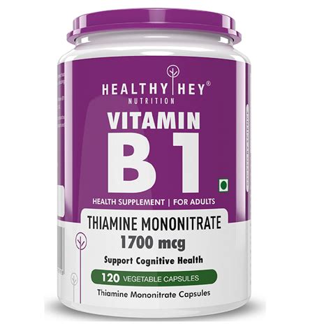 Healthyhey Nutrition Vitamin B1 Thiamine 120 Veg Capsules