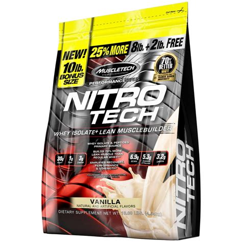 Muscletech Nitro Tech Protein Powder Vanilla 10 Lb