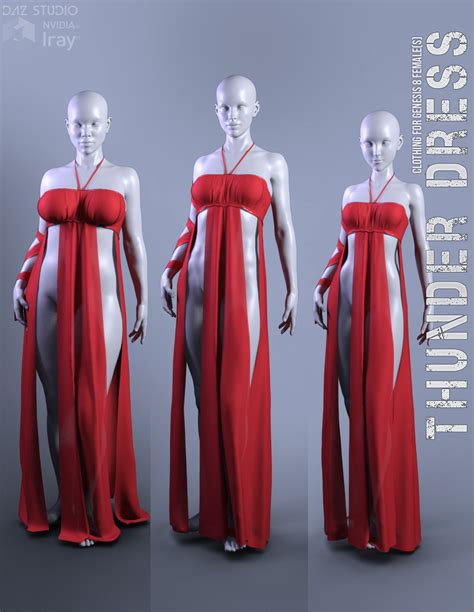 DForce Thunder Dress For Genesis 8 Females Daz 3D