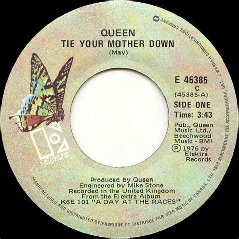 Tie Your Mother Down / Drowse by Queen (Single; Elektra; E 45385 ...