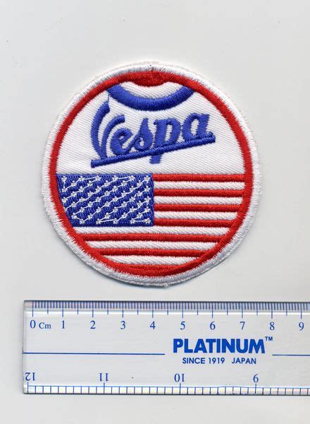 Vintage Style Vespa Patch United States Flag 7cm Smart Patches Embroidery And Label Llc