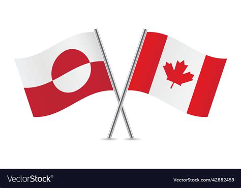 Greenland And Canada Crossed Flags Royalty Free Vector Image