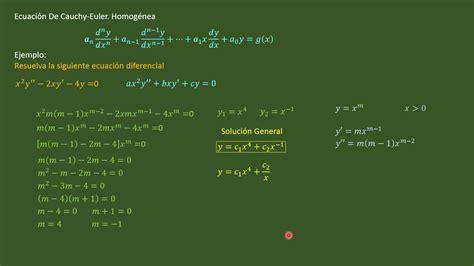 1 Ecuación De Cauchy Euler Homogénea Ejercicio Resuelto YouTube