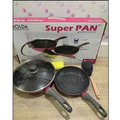 Jual SUPER PAN SET ANTI LENGKET BOLDE SUPER PAN GRANITE 5 PCS SET