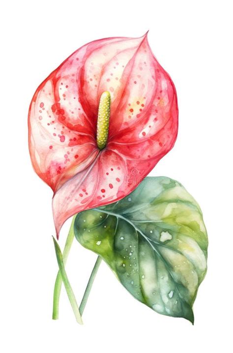 Anthurium Flower Graphic Elements Stock Illustration Illustration Of