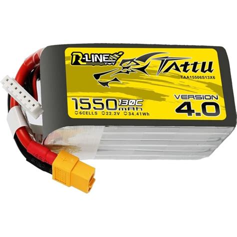 Tattu R Line Version 4 0 1550mAh 22 2V 130C 6S1P Lipo Battery Pack With