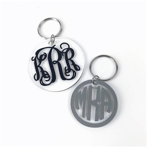 Monogrammed Keychain Custom Keychain Monogram Gift for - Etsy