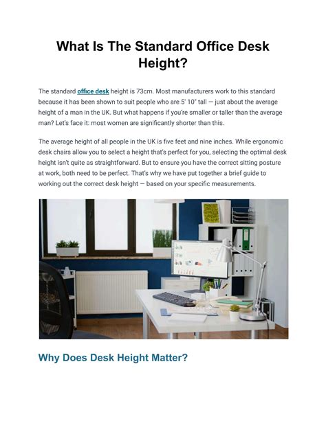 What Is The Standard Office Desk Height? by Used office furniture - Issuu