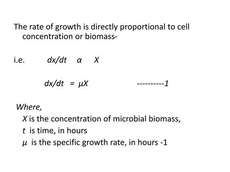 Ppt Microbial Kinetics Of Growth And Substrate Utilization