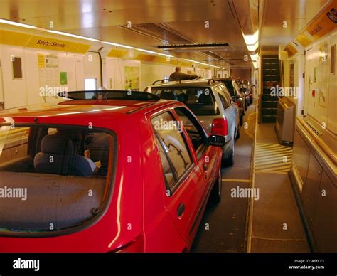 inside channel tunnel cars inside le shuttle train channel tunnel Stock ...