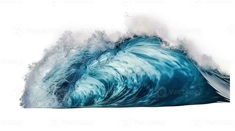 Ai Generated Huge Stormy Sea Wave Isolated On The White Background