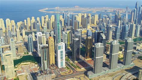 Aerial View Dubai City Skyscrapers A Modern Metropolis Architectural ...