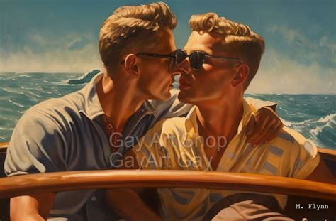 Sail Away Gays Film Noir Retro Gay Art Series Oil Painting Style Reproductions On Canvas