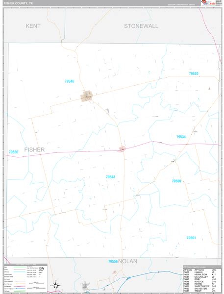 Fisher County, TX Zip Code Map - Premium