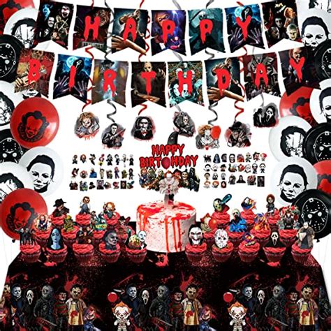 CAILESS Horror Party Decorations - Horror Movie Party Supplies 104Pcs ...