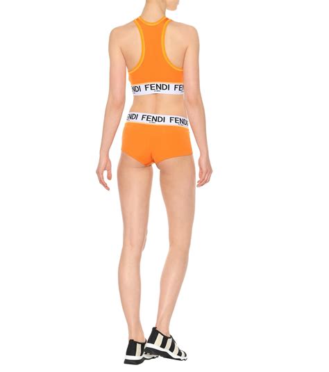 Fendi Synthetic Bikini Bottoms In Orange Lyst