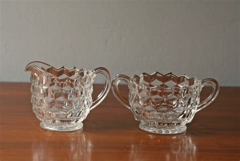 vintage Fostoria sugar and creamer set by ModishVintage on Etsy