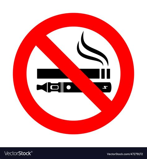 No Smoking Vaping Sign Royalty Free Vector Image