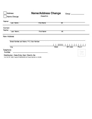 Fillable Online Address Name Address Change Group Please Print Name