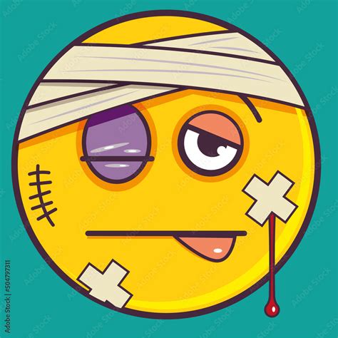 Bruised And Battered Emoticon Stock Vector Adobe Stock