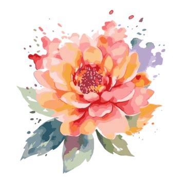 Watercolor Flower Vector Sticker Clipart Watercolor Watercolor Flower