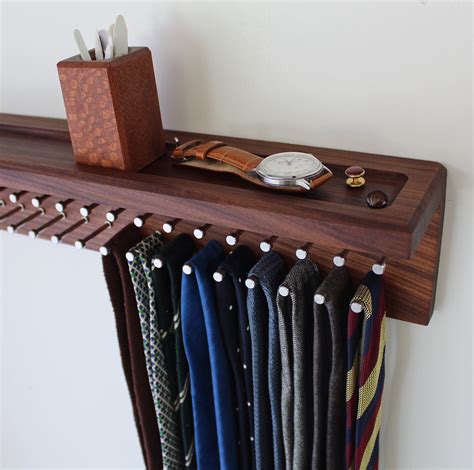 Custom Tie Rack Choose Your Size Wood And Hardware Finish Dapper