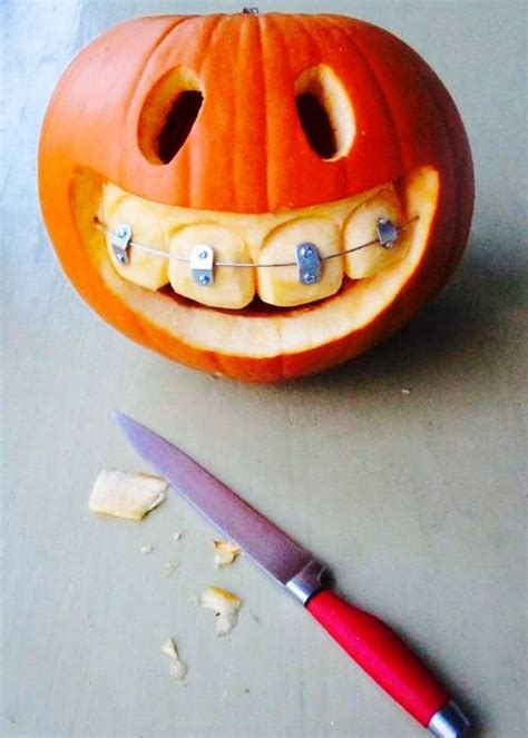 Pumpkin With Braces Halloween Pumpkin Diy Scary Pumpkin Carving Pumpkin Carving