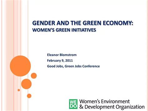 Ppt Gender And The Green Economy Womens Green Initiatives