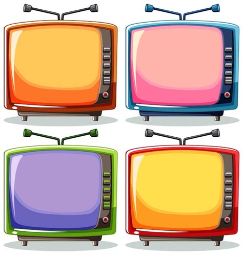 Une Collection De Téléviseurs Rétro Colorés Vecteur Gratuite