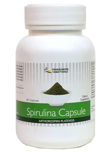 Spirulina Capsule Pranacharya Green Shield