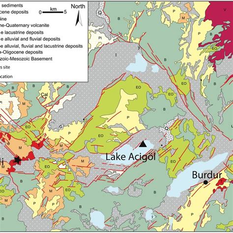 Simplified Geological Map And Location Of The Sites Redrawn From