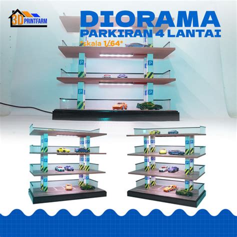 Jual Diorama Parkiran 4 Lantai Skala 164 Rak Diorama Parkiran 4