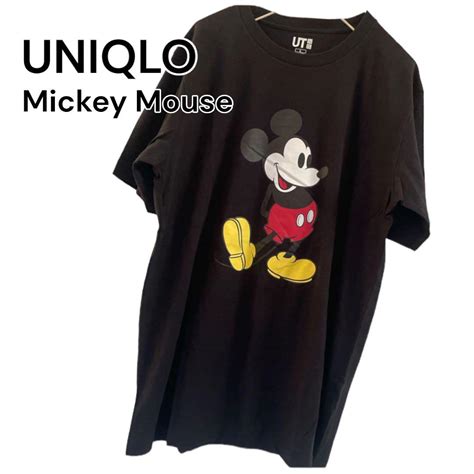 ユニクロ ディズニー ミッキーマウス Tシャツ 黒 ブラック 定番ポーズミッキー メルカリ