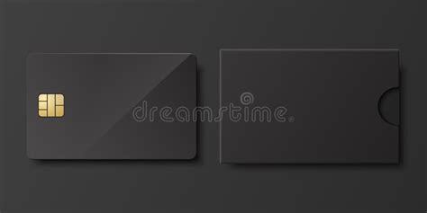 Vector D Realistic Black Blank Credit Card Paper Wallet Envelope