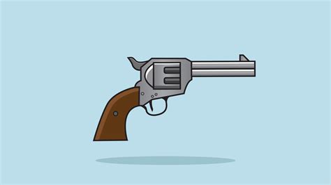 Revolver flat vector illustration. Black gun isolated clipart. police ...