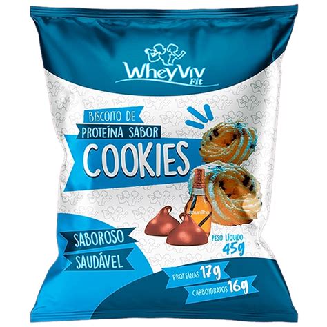 Biscoito Fit Cookies Whey Protein WheyViv 45g Biscoito Fit