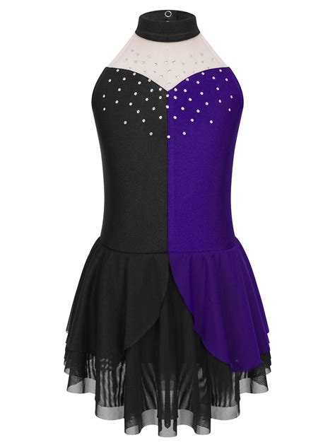 Chictry Girls Shiny Rhinestone Figure Ice Skating Dress Ballet Dance