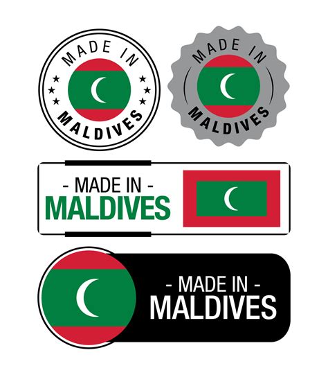 Set Of Made In Maldives Labels Logo Maldives Flag Maldives Product