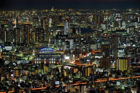 Aerial Night View Tokyo by Vladimir Zakharov