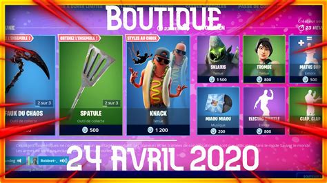 BOUTIQUE FORTNITE Du 24 Avril 2020 SHOP FORTNITE April 24 2020