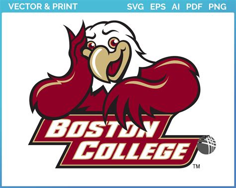 Boston College Eagles Mascot Logo College Sports Vector Svg