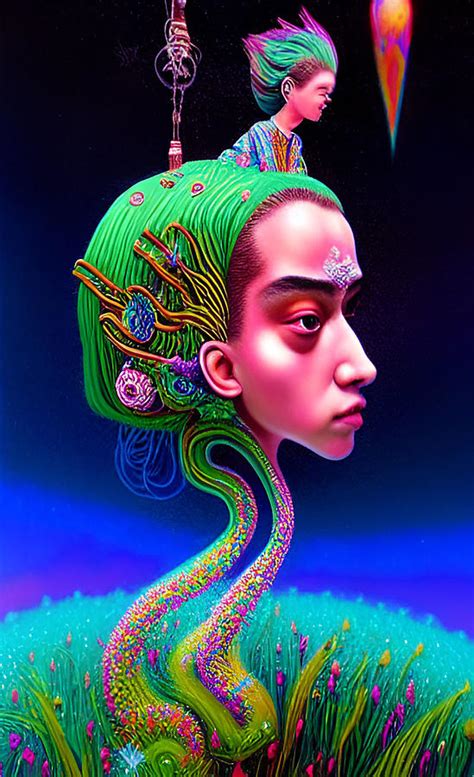 Psychedelic Portrait 66 Digital Art By Barroa Artworks Fine Art America