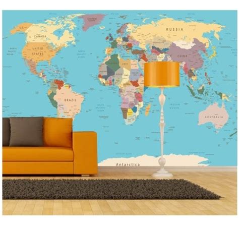 Adesivo Mapa Mundi Gigante Big Papel De Parede 5m² Gg42 Madeiramadeira