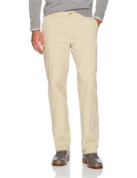 Izod Saltwater Stretch Flat Front Classic Fit Chino Pant In Pale Khaki